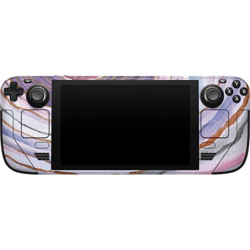 Lilac Watercolor Geode Steam Deck Handheld Gaming Computer Skin